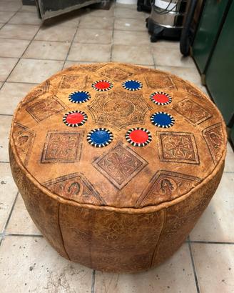 Pouff in pelle marocco