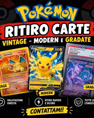 Ritiro carte Pokemon vintage moderne gradate 