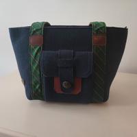 Borsa Bonfanti in feltro blu – nuova con etichetta