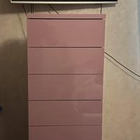 cassettiera moderna lilla lucida - 7 cassetti