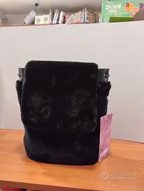 borsa in pelliccia sintetica nera