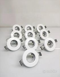 10 faretti da incasso diametro 6,5 cm bianchi