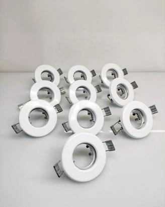 10 faretti da incasso diametro 6,5 cm bianchi