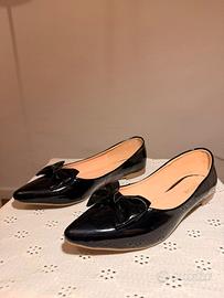 Ballerine nere Vascar con fiocco nuove