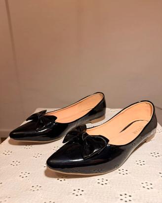 Ballerine nere Vascar con fiocco nuove