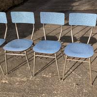 Set 4 sedie vintage formica blu carta da zucchero