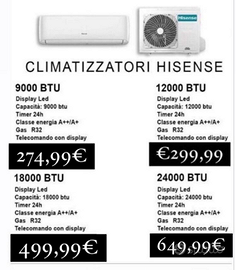 Condizionatore hisense 9000, 12000, 18000 e 24000