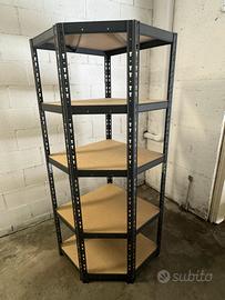 Scaffale angolare legno/metallo