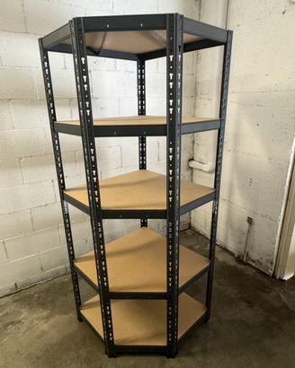 Scaffale angolare legno/metallo