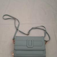 Borsetta turchese tracolla reversibile portafoglio