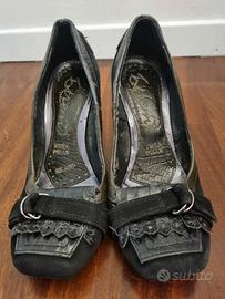 Decolté donna in camoscio e pelle n.38 