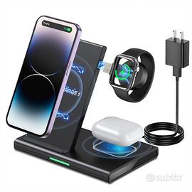Stazione Ricarica Wireless 3in1
