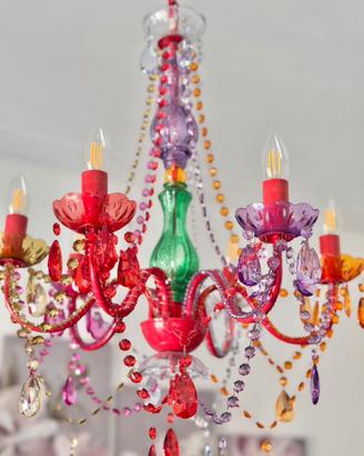 Lampadario Colorato stile Boho Chic / Gypsy