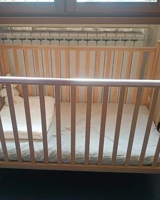 Lettino bambini/neonati Pali in faggio + materasso