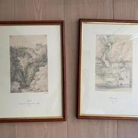 2 acqueforti di James Hakewill con vedute.