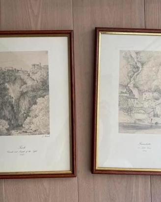 2 acqueforti di James Hakewill con vedute.
