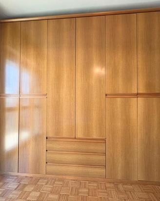 Armadio grande in legno 6 ante con cassetti 270x25