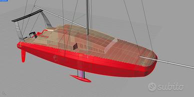 Piani di costruzione "scow sailboat" Rocket 8.00mt
