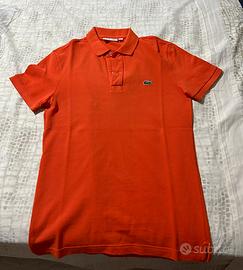 Polo Lacoste arancione taglia 3 slim fit