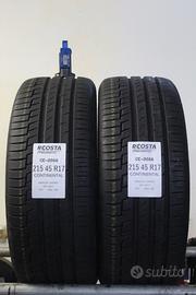 2 PNEUMATICI USATI 215 45 R17 87V CONTINENTAL