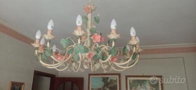 lampadario in ferro battuto artigianale 