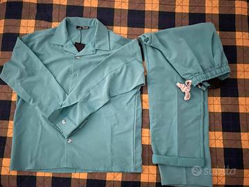 Abito vestito elegante oversize taglia M verde