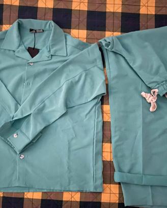 Abito vestito elegante oversize taglia M verde