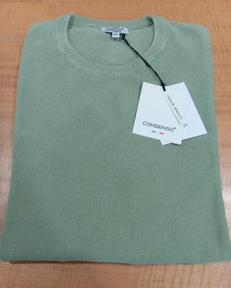 Maglia in cotone manica lunga verde  tg xxl