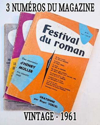 "Festival du Roman" 3 Numeri Rivista Vintage FRA