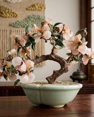 Antico Bonsai in Pietre Dure (Quarzo e Giada)