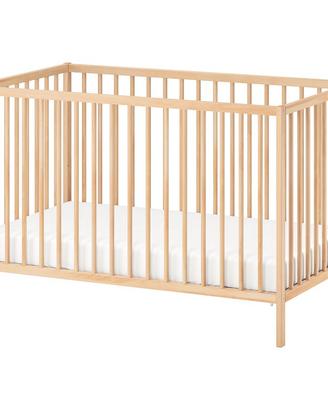 Lettino Ikea in faggio con materassino