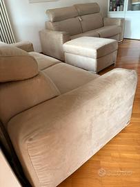 Set 2 divani (1 divano letto) poltrone sofà