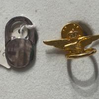 Portaocchiali a spilla oro e argento