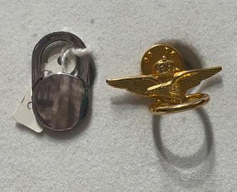 Portaocchiali a spilla oro e argento