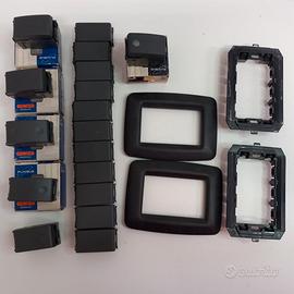 Kit gewiss nero deviatore, cestello, tappo, placca