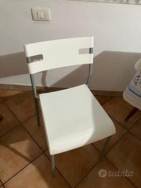 2 sedie plastica e alluminio ikea