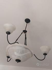 Lampadario in vetro scavo 6 luci