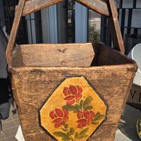 Cesto antico in legno di Olmo - Vintage Farmhouse