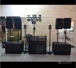 Impianto Audio FBT con Luci, Tavolo DJ, ecc