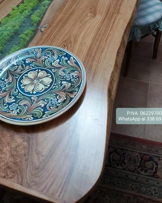 top bagno mensolone tavolo river table ulivo