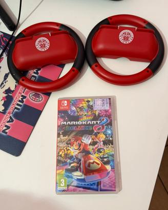 Mario kart 8 deluxe +volanti mario nintendo switch