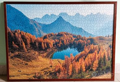 Puzzle montagna, Alpi, Lago Bordaglia  con cornice