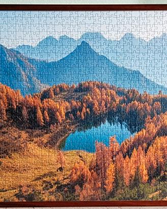 Puzzle montagna, Alpi, Lago Bordaglia  con cornice