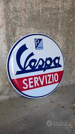 insegna smaltata piaggio vespa servizio 80 cm  