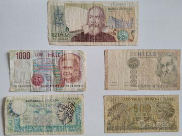 lotto banconote originali italiane lire