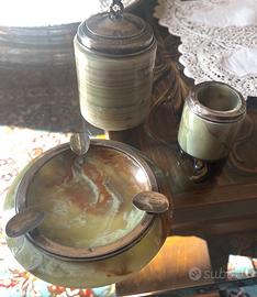 Set fumo anni 50-70 onice e argento 800