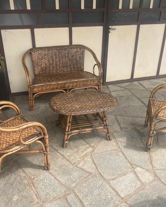 Set da giardino in bambù, lavorazione unica