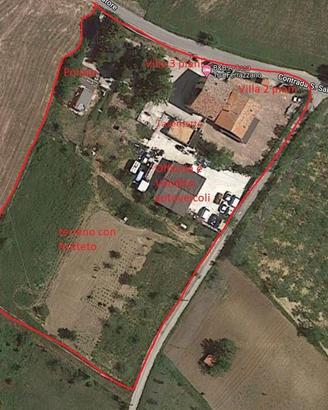 Lotto terreno con ville officina 3attività BeB