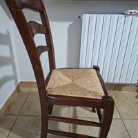 N. 6 Sedie legno massello impagliate alta qualità