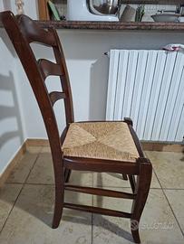 N. 6 Sedie legno massello impagliate alta qualità